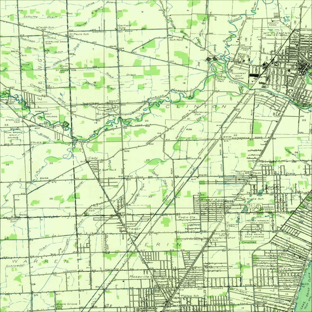 Map 1936 Clinton Twp