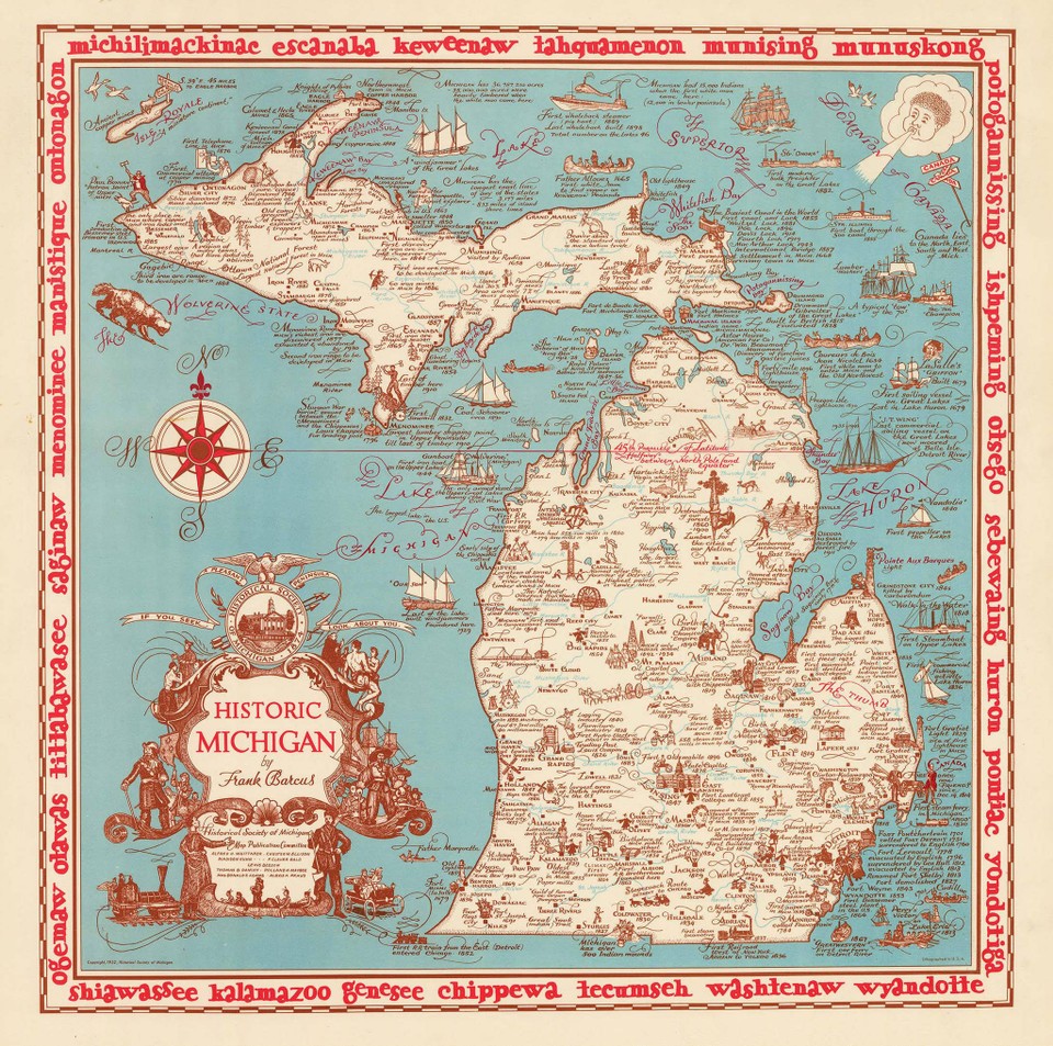 Historic Michigan Map