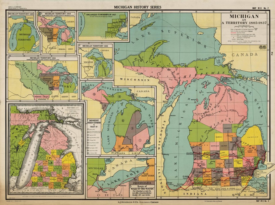 Michigan as a territory map
